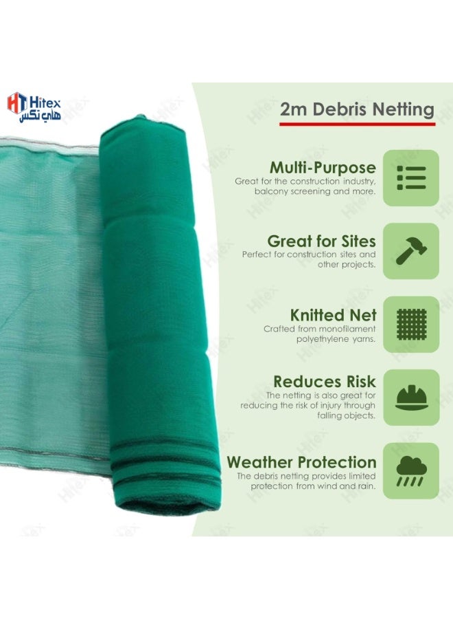 Hitex Green Shade Net 70% Sun Block | 2 x 6 Meter – UV Resistant Mesh Fabric for Fence Privacy Screen, Garden & Pergola Shade, Wind Screen, Greenhouse & Outdoor Use (2 x 6 Meter) - Image 2